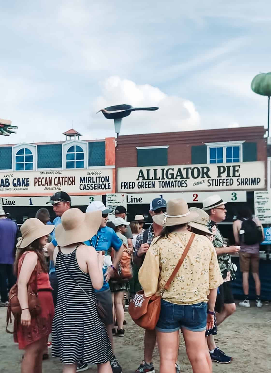 Image of some of the food booths at jazz fest